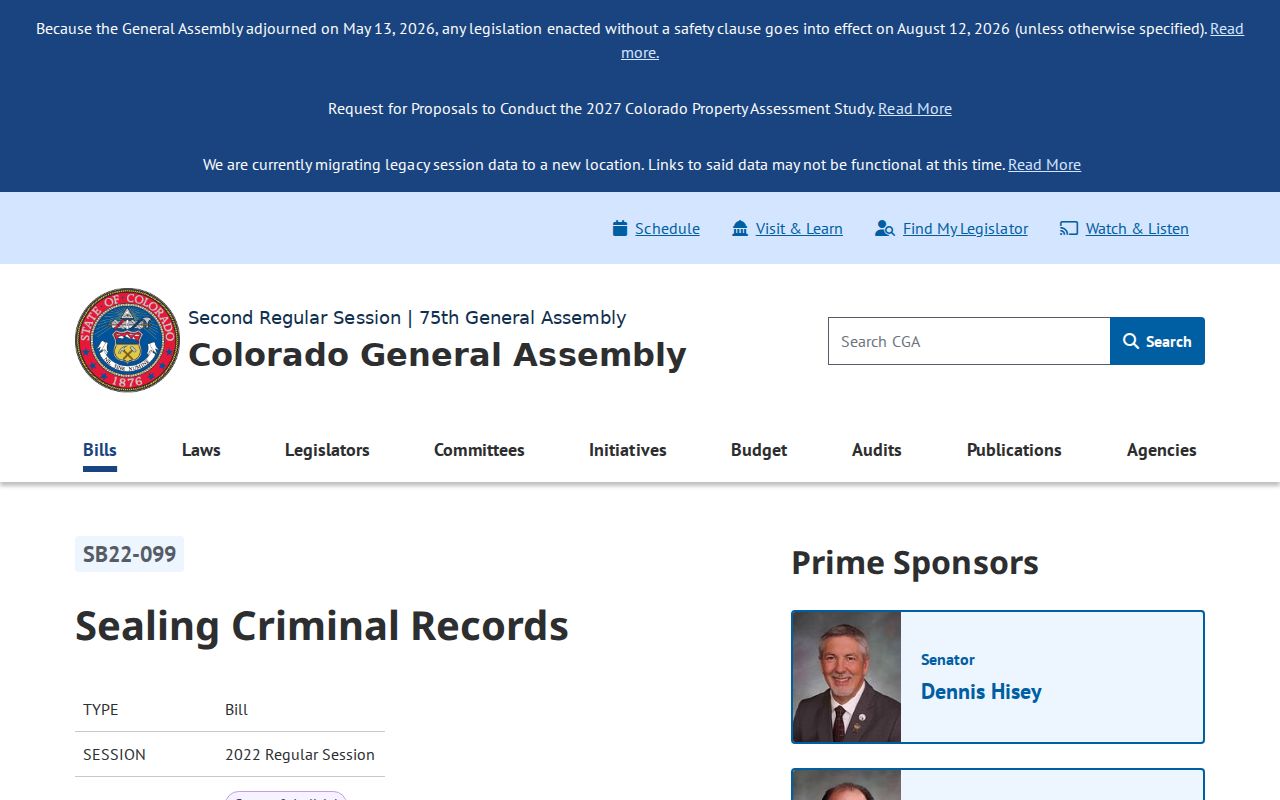 San Juan County civil docket access and Colorado sealing legislation source