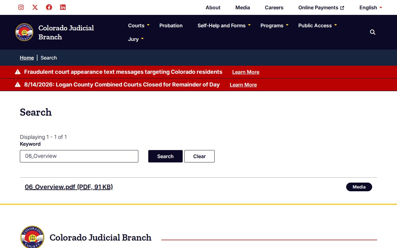 San Juan County criminal docket Sixth Judicial District overview