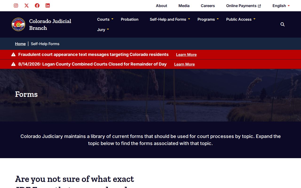 San Juan County criminal docket forms and self-help page