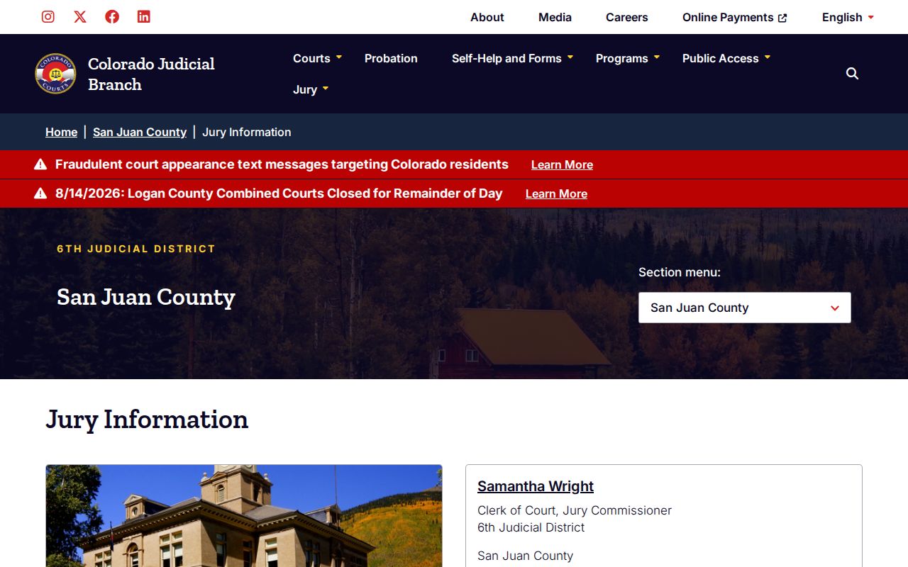 San Juan County court jury schedule separate from the court docket
