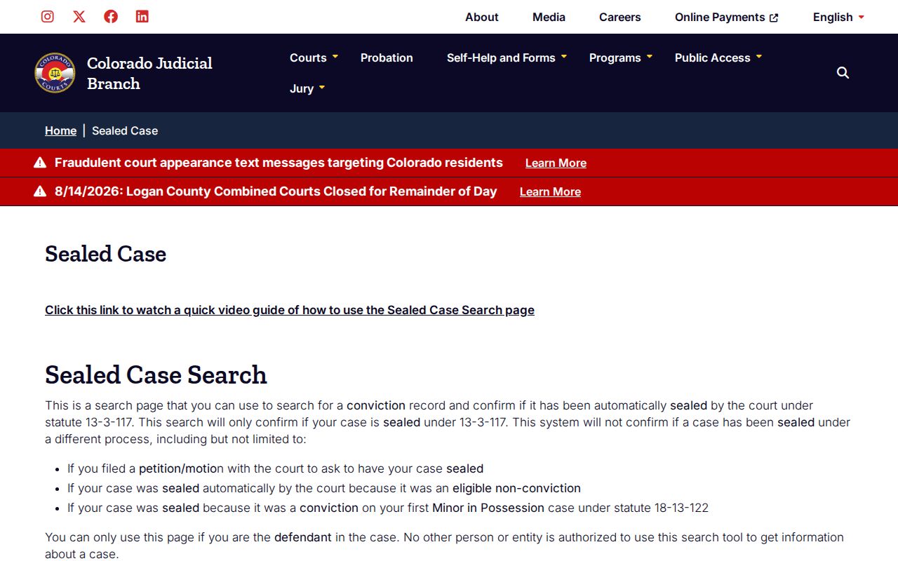 Silverton defendant access to sealed court docket verification